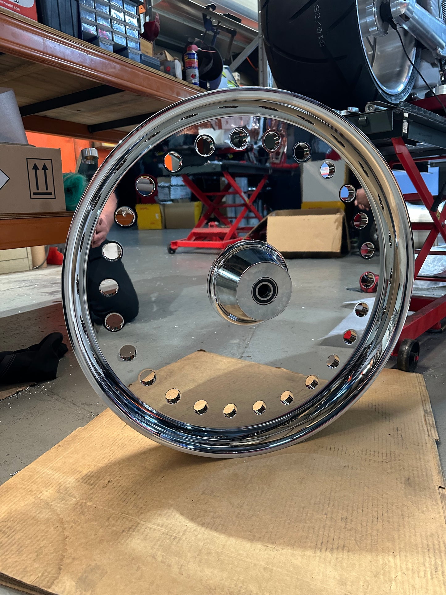 Fatboy FLSTFB solid bullet hole replica wheel 23”