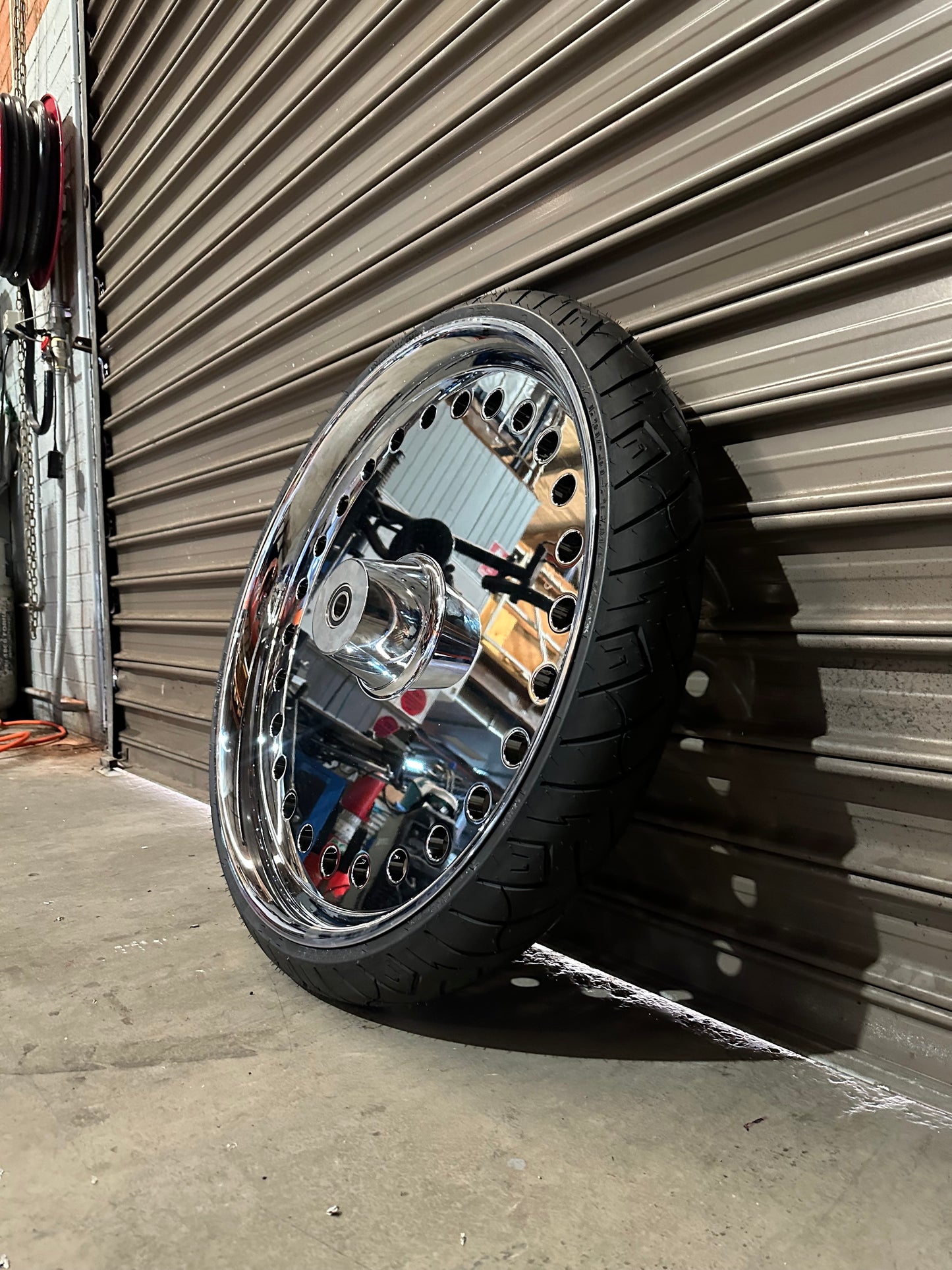 Fatboy FLSTFB solid bullet hole replica wheel 23”
