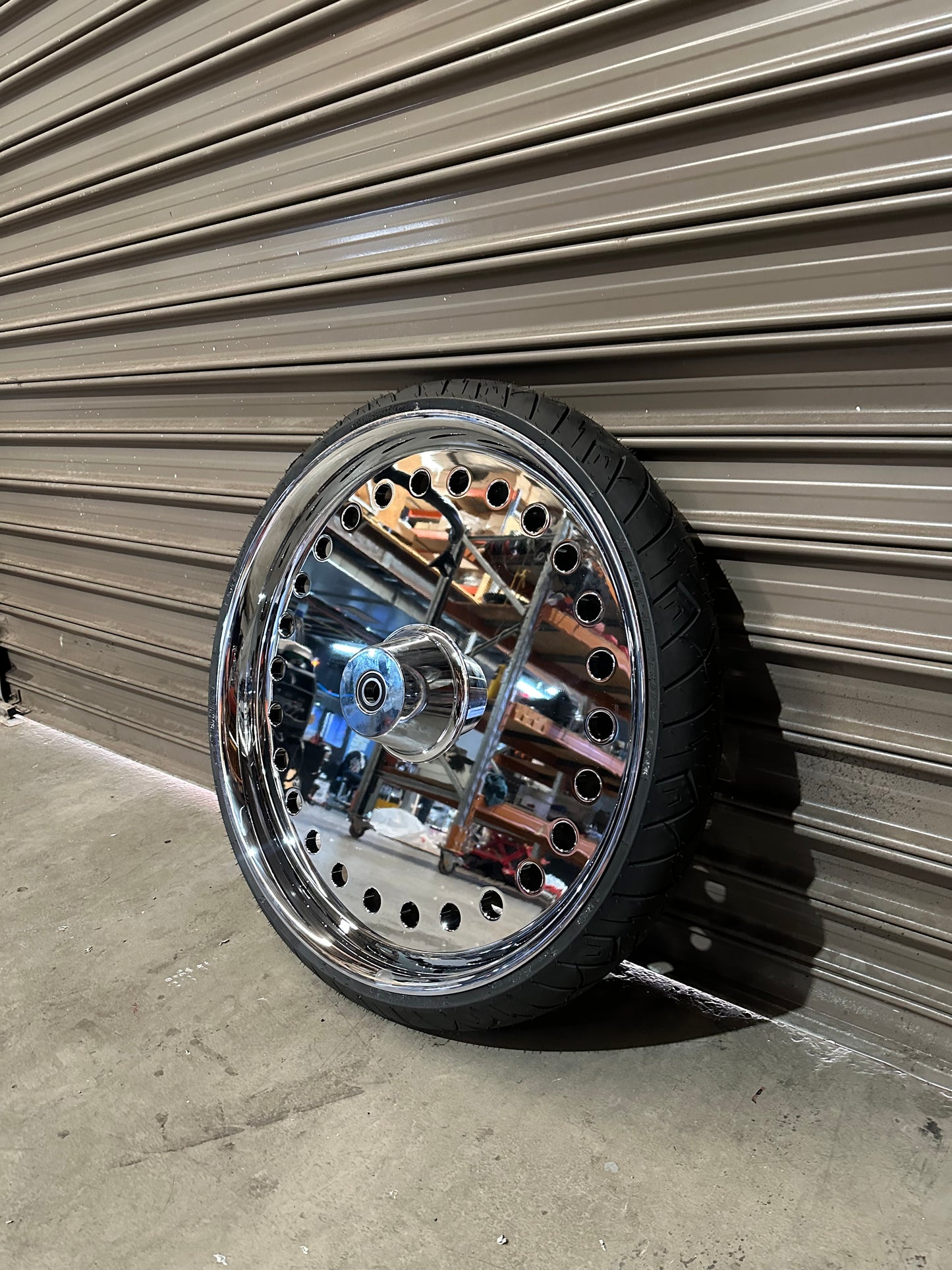 Fatboy FLSTFB solid bullet hole replica wheel 23”