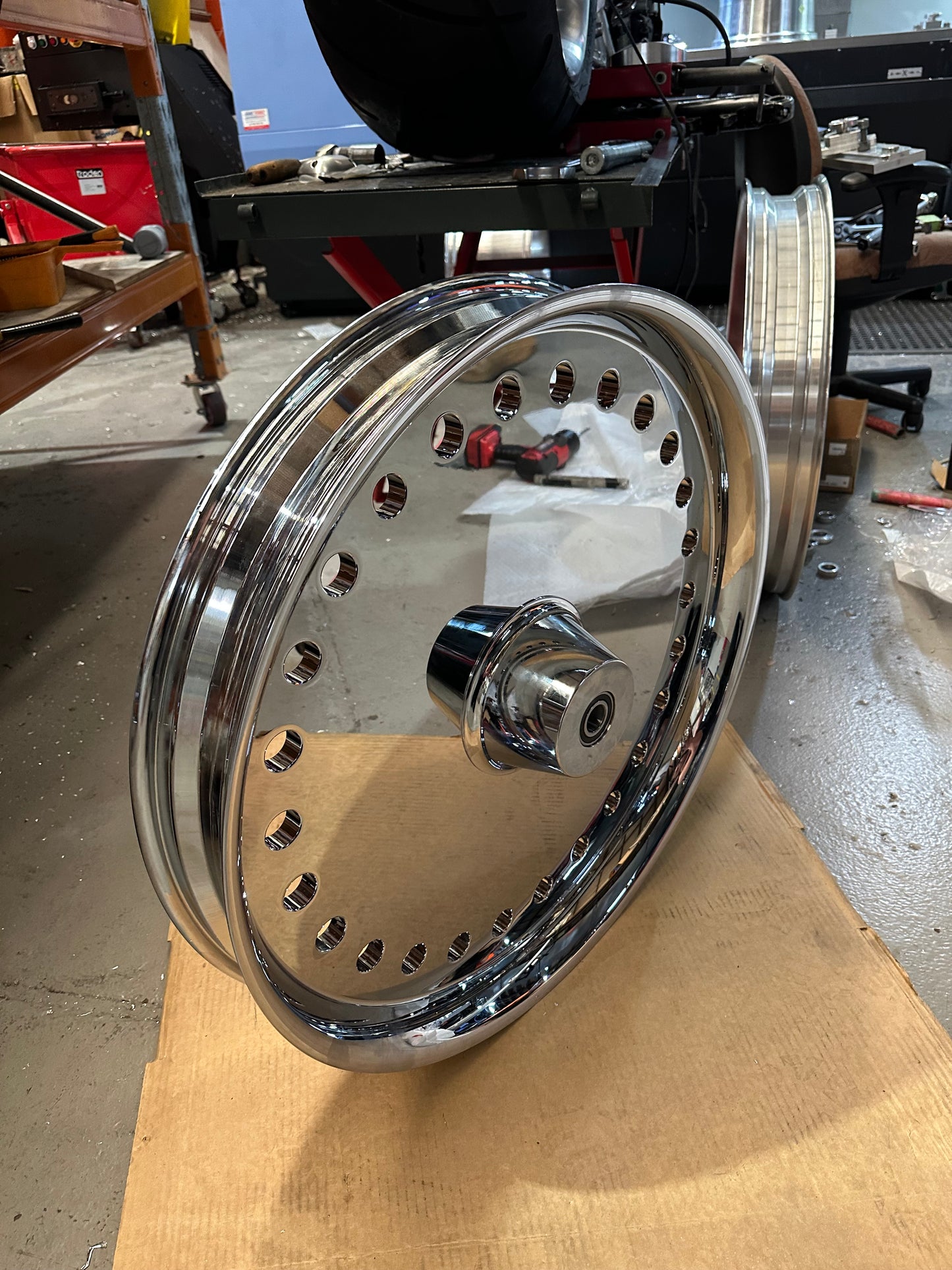 Fatboy FLSTFB solid bullet hole replica wheel 23”
