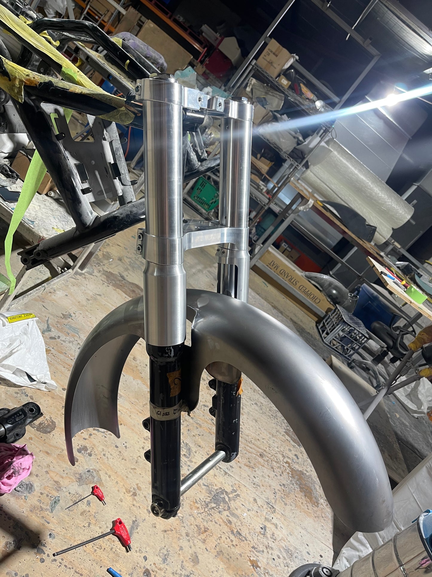 49mm Vrod rake kit with fat fork sleeves