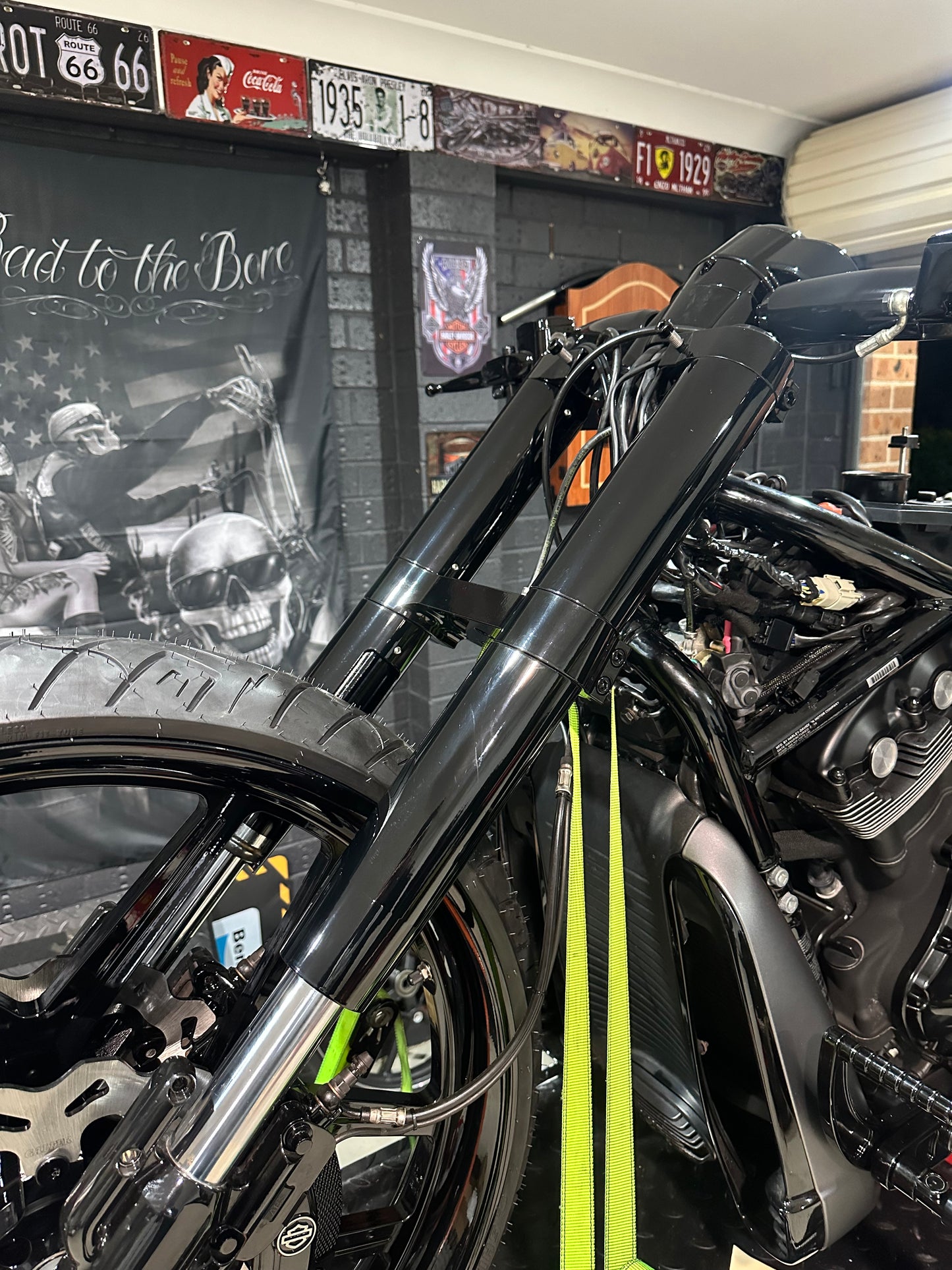 55mm Vrod rake kit with fat fork sleeves