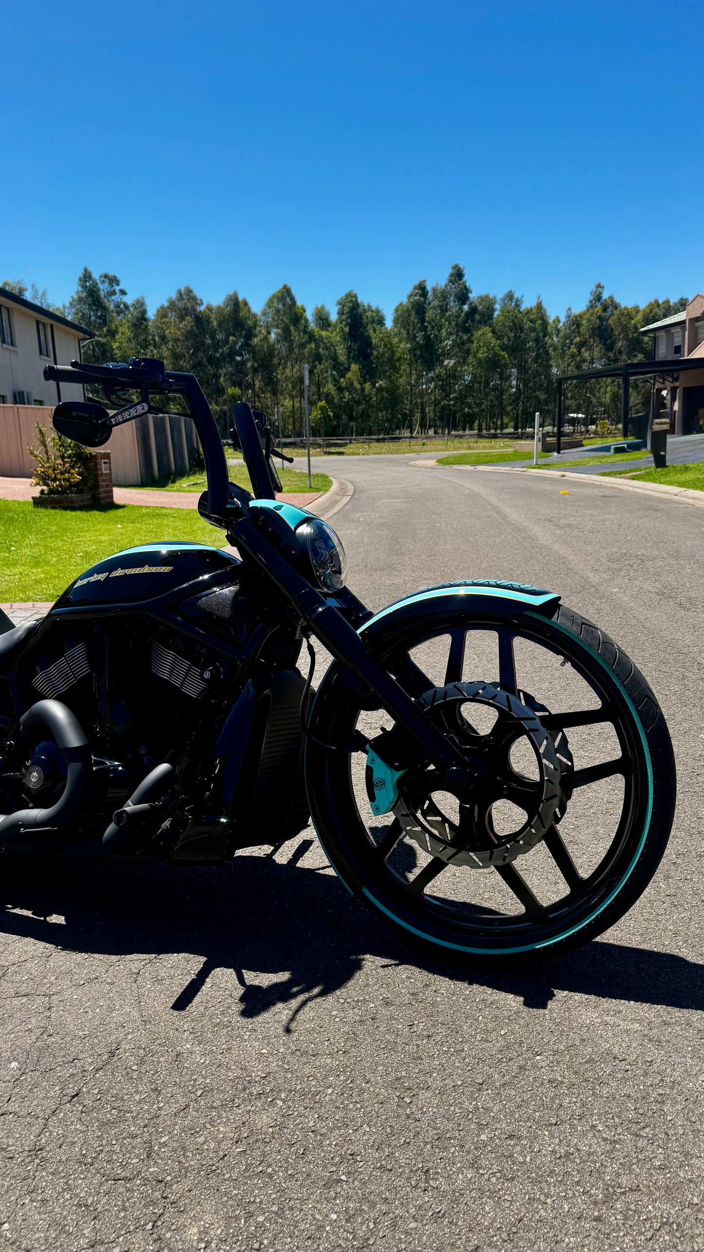 49mm Vrod rake kit with fat fork sleeves